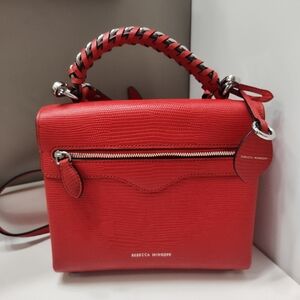 ❤️GUC Rebecca Minkoff Chain Satchel Lizard Embossed Adjustable Crossbody Bag, ♥️